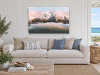 Rose Light Ridge landscape canvas print on the wall of a beach house living room