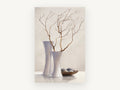 Bare Branches in White, floral canvas wall art print, front view