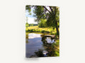 Willow Jetty Pond, summer pond jetty digital landscape, landscape canvas wall art print ready to hang