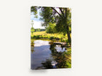 Willow Jetty Pond, summer pond jetty digital landscape, landscape canvas wall art print ready to hang