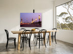 Pont Alexandre Dusk Lamps city canvas print on the wall of a dining room