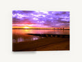 Violet Bay Boat Ramp, purple sunset boat ramp photograph, coastal canvas wall art print ready to hang