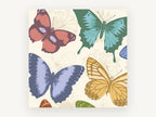 Pastel Butterfly Garden, colourful butterfly illustration on cream, animal canvas wall art print, front view