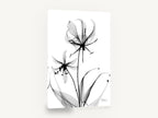 Gloriosa Lily Shadows, gloriosa lily x-ray black and white, floral canvas wall art print ready to hang