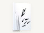 Drifting Oat Heads, oat grass x-ray black and white, floral canvas wall art print ready to hang