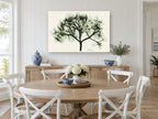 Sage Hydrangea X-ray floral canvas print on the wall of a Hamptons dining room