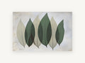 Six Sage Leaves, floral canvas wall art print, front view