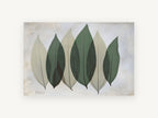 Six Sage Leaves, floral canvas wall art print, front view