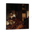 Johannes Vermeer, A Woman Asleep at a Table, stretched on a gallery-wrap canvas ready to hang