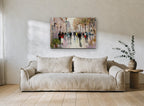 Wet Boulevard Strollers city canvas print on the wall of a living room