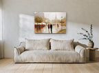 Rainy Paris Stroll city canvas print on the wall of a living room