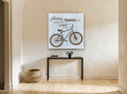 Journey of a Thousand Miles vintage canvas print on the wall of a hallway
