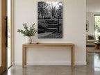 Park Stairs in Winter city canvas print on the wall of a entry hall
