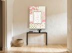 Ours Is My Favourite Story vintage canvas print on the wall of a hallway