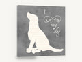 Love My Dog Silhouette, i love my dog silhouette illustration, animal canvas wall art print ready to hang