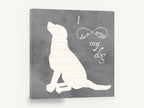 Love My Dog Silhouette, i love my dog silhouette illustration, animal canvas wall art print ready to hang