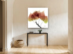Translucent Aspen Branch floral canvas print on the wall of a hallway