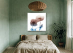 Translucent Poppy Pair floral canvas print on the wall of a bedroom