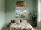 Dune Grass Dawn coastal canvas print on the wall of a bedroom