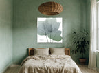 Translucent Tulip Leaves floral canvas print on the wall of a bedroom