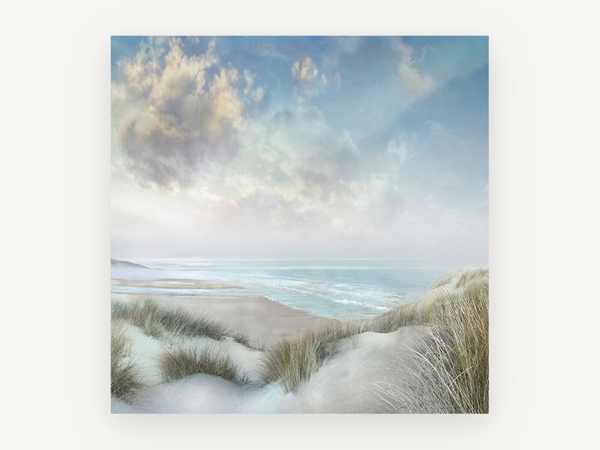 Soft Dune Horizon, coastal canvas wall art print, front view
