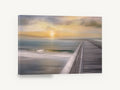 Pier at Sundown, pier at sunset coastal photograph, coastal canvas wall art print ready to hang