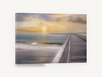 Pier at Sundown, pier at sunset coastal photograph, coastal canvas wall art print ready to hang