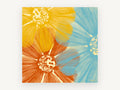 Overlapping Sunshine Blooms, floral canvas wall art print, front view