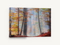 Amber Beech Haze, autumn beech forest mist photograph, landscape canvas wall art print ready to hang