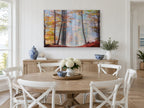 Amber Beech Haze landscape canvas print on the wall of a Hamptons dining room