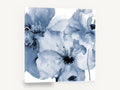 Indigo Poppy Wash, blue poppy flowers watercolour floral, floral canvas wall art print ready to hang
