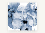 Indigo Poppy Wash, floral canvas wall art print, front view