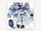 Blue Peony Haze, floral canvas wall art print, front view