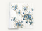 Blue Blossom Drift, blue blossom branch watercolour botanical, floral canvas wall art print ready to hang
