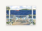 Porch Chairs and Sail, coastal canvas wall art print, front view