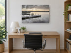 Lily Pad Jetty Dawn landscape canvas print on the wall of a study
