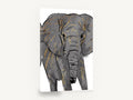Gilded Grey Elephant, grey elephant illustration with gold, animal canvas wall art print ready to hang