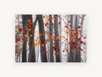 Copper Beech Mist, autumn beech forest mist photograph, landscape canvas wall art print, front view