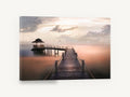 Dawn Jetty Calm, wooden jetty sunrise seascape photograph, coastal canvas wall art print ready to hang