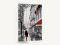 Rainy Paris Café Walk, rainy paris street scene art, city canvas wall art print ready to hang
