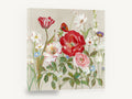 Red Poppy Meadow, red poppy and rose floral painting, floral canvas wall art print ready to hang