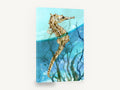 Seahorse at the Surface, seahorse watercolour marine illustration, coastal canvas wall art print ready to hang
