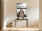 Jetty to Still Water landscape canvas print on the wall of a hallway