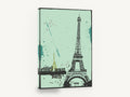 Splatter Tower Paris, eiffel tower paris grunge illustration, city canvas wall art print ready to hang