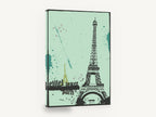 Splatter Tower Paris, eiffel tower paris grunge illustration, city canvas wall art print ready to hang