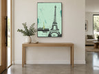 Splatter Tower Paris city canvas print on the wall of a entry hall