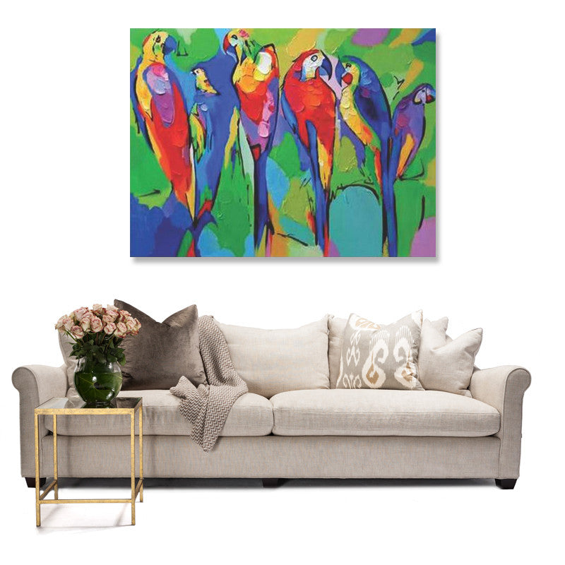 Colorful Birds on the wall