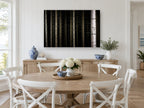 Dark Spruce Columns landscape canvas print on the wall of a Hamptons dining room