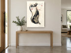 Whiskered Heart Cat animal canvas print on the wall of a entry hall