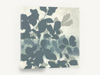 Slate Leaf Silhouettes, blue grey leaf silhouette botanical art, floral canvas wall art print ready to hang